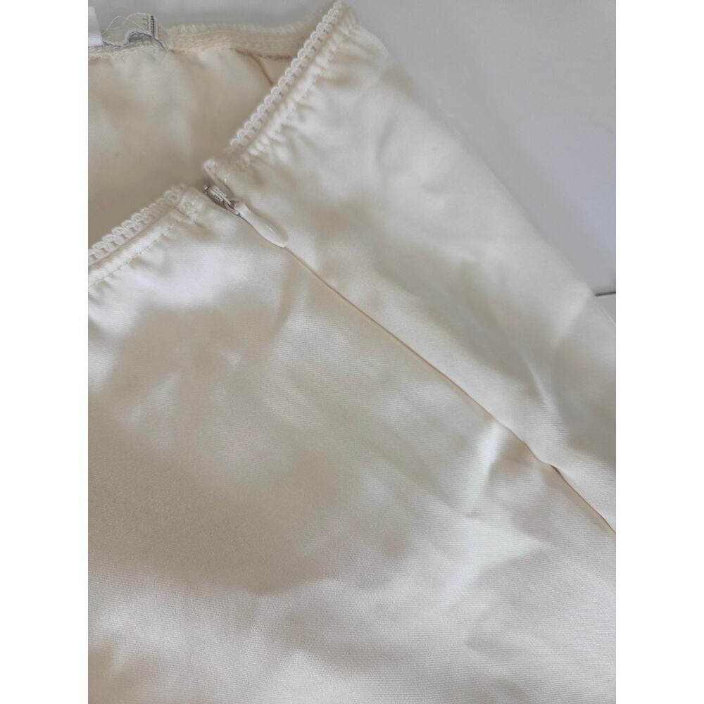 Kimichi Blue M Cream Satin Flounce Hem Midi Skirt Mermaid Hem Slip Skirt - Picture 4 of 6
